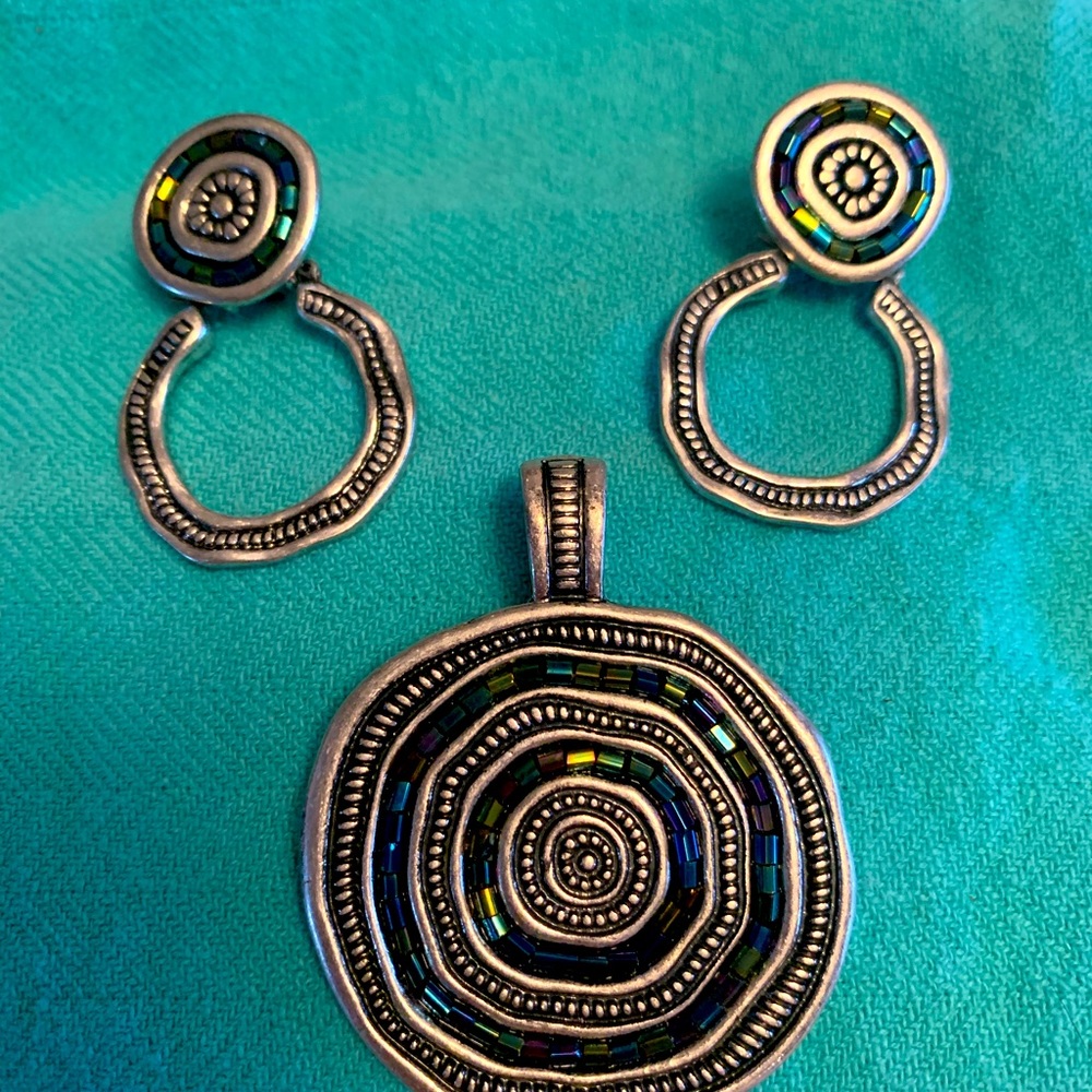 Medallion with matching earrings.  Purchased from Premier Designs.